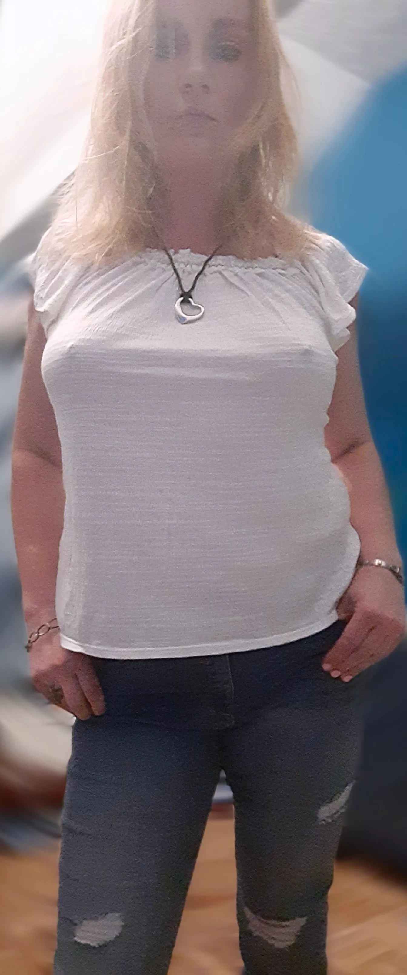 White shirt/blue jeans posted by tilthecasketdrops