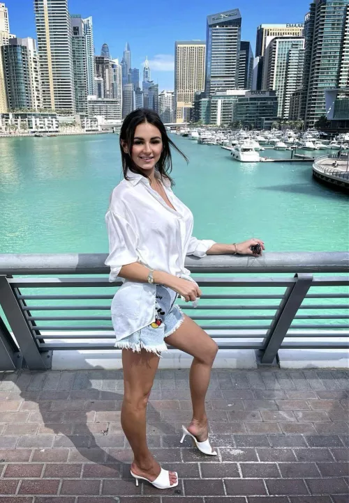 White summer heels together with jeans shorts. Lovely! by Tamara-Sunshine