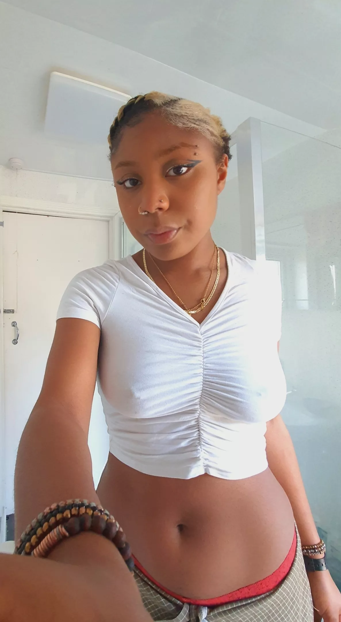 white tee, pierced boooobies 🦨 posted by jadedxj4deite