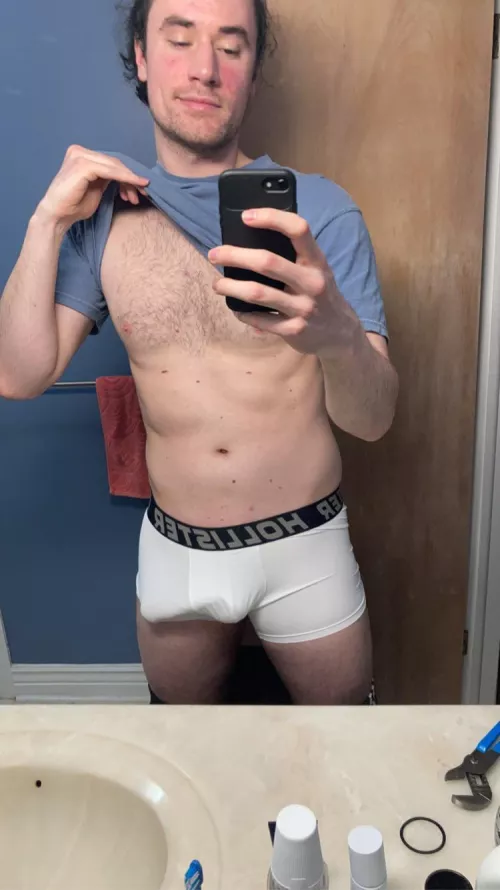 White underwear always shows the bulge best by lookingup94
