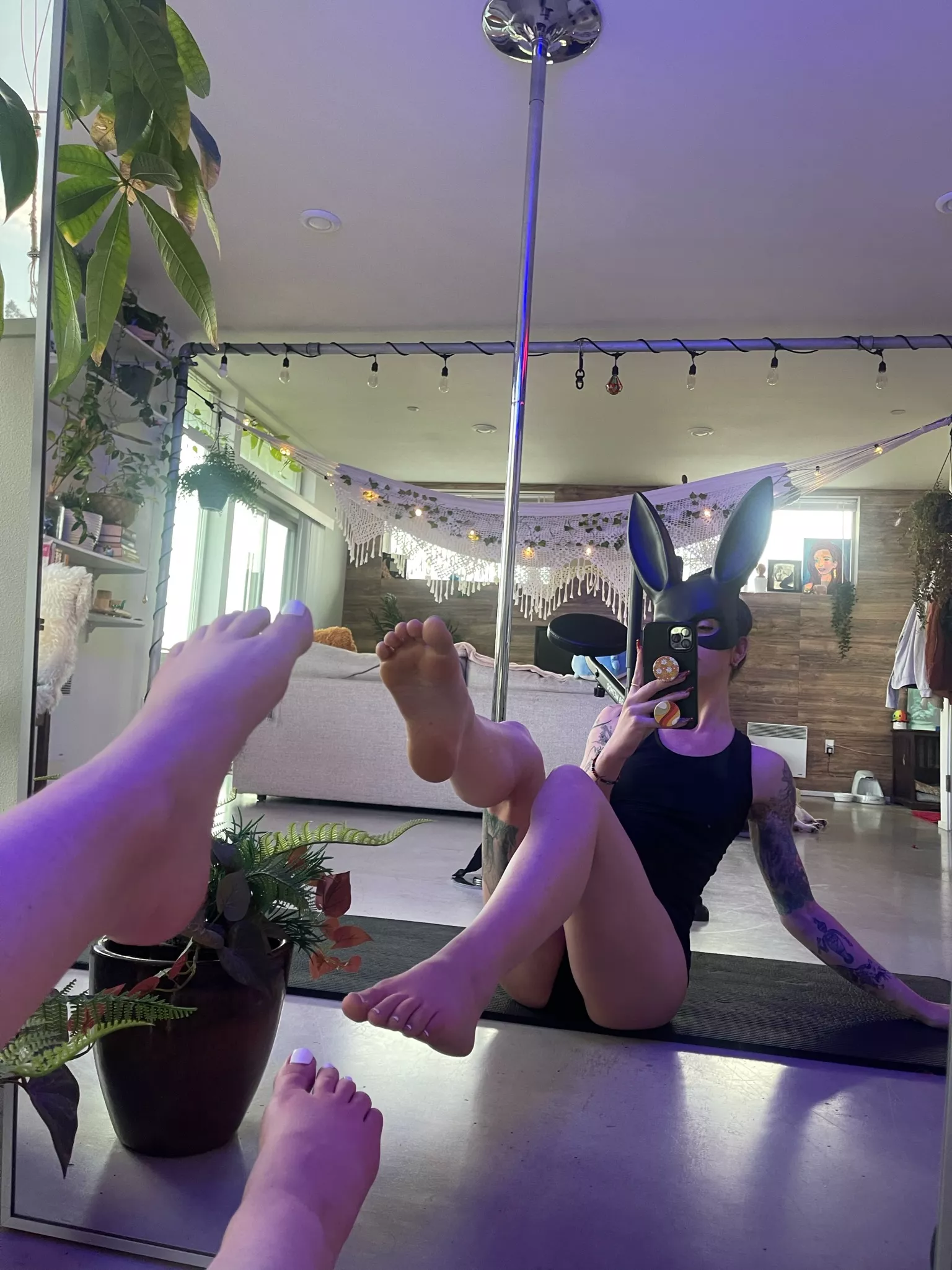 Who is going to volunteer to be my foot rest? posted by EevieLain