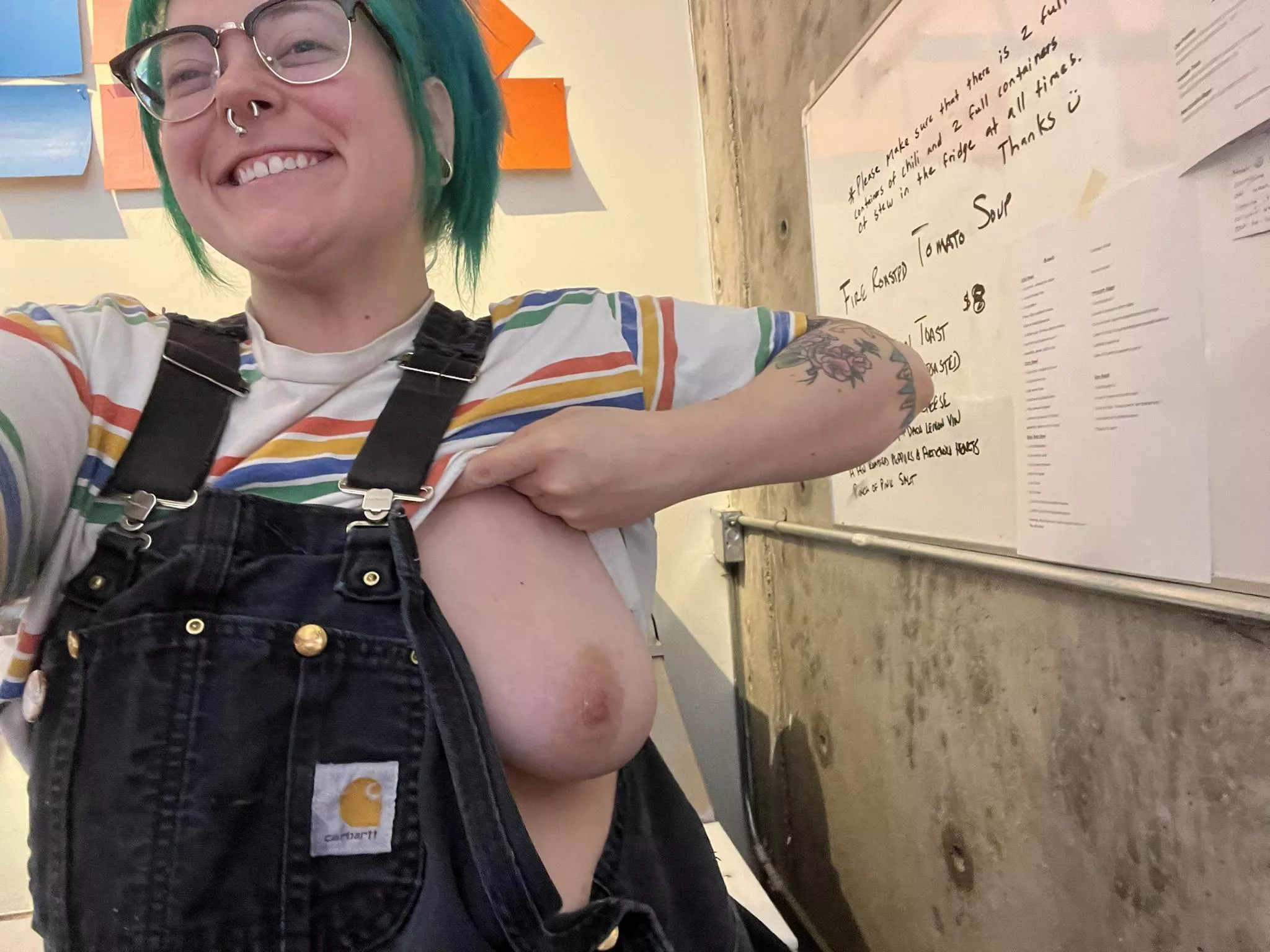 whoops titties out at work 😏 posted by betterlookalive_