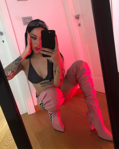 Who's gonna be the lucky tongue that gets to clean my boots? [domme] by blossomcutes