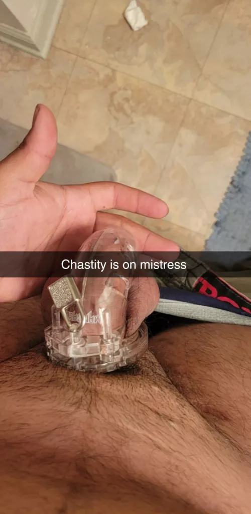 who's ready to be lock 🔐 in chastity cage by Domin-antrix