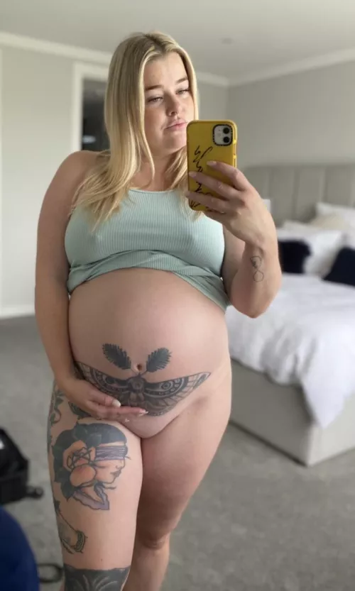 Why wear panties when you have this pregnant belly to show off by blondenpregnant