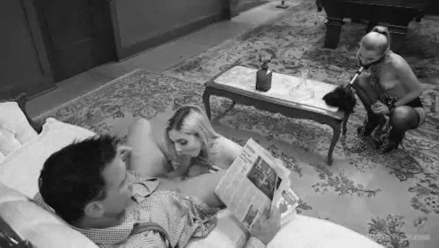 Wife performs her cleaning duties while her husband gets pleasured by his cake by Devious_Darlingx