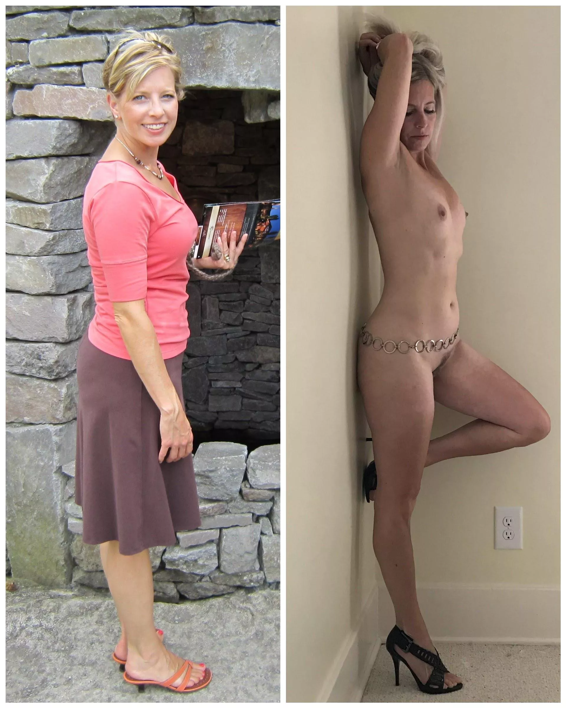 Wife posing nude clothes On Off posted by User556oldhorndog