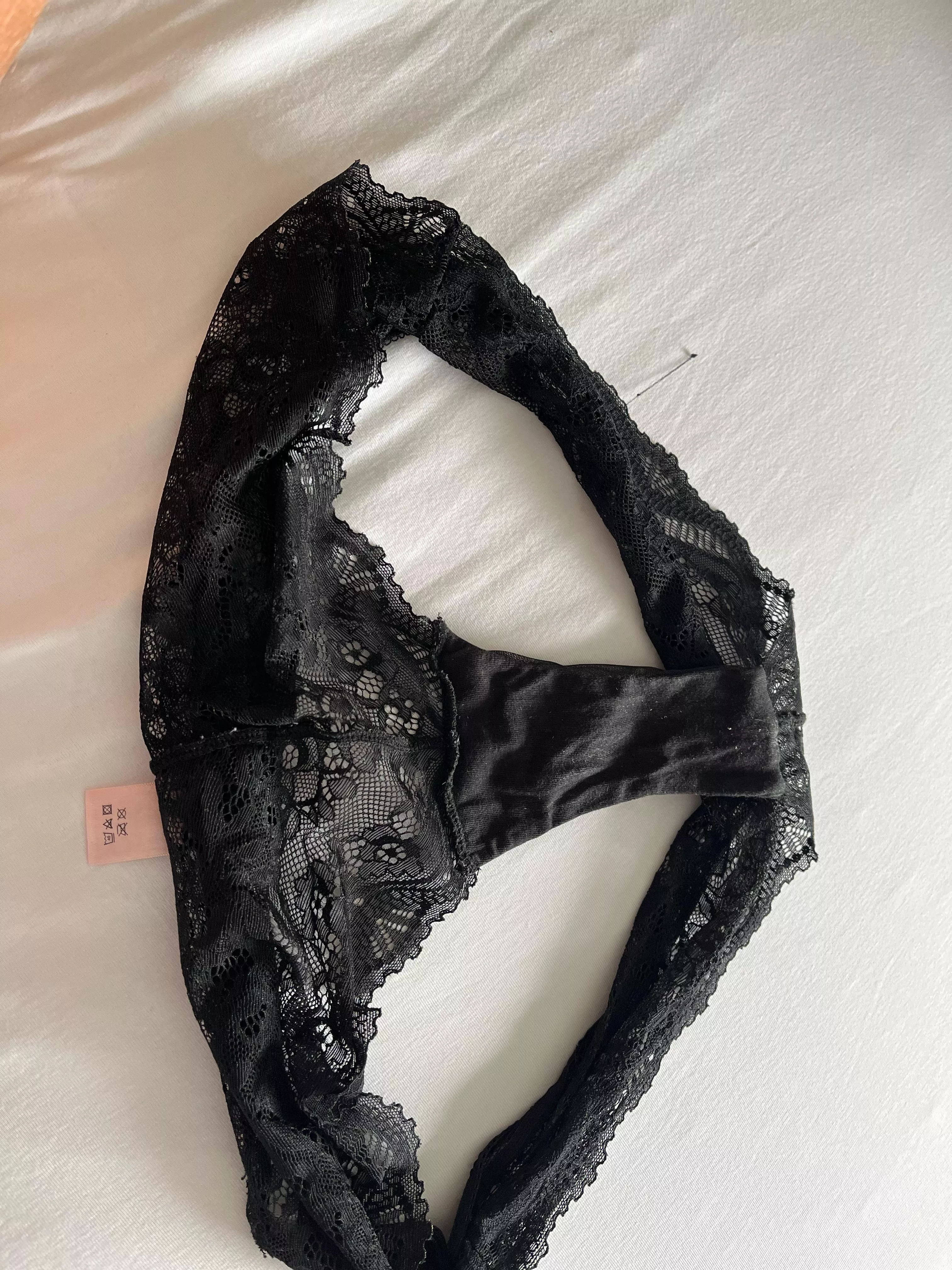Wife’s Panties from last night. Smell delicious. posted by Haunting_Dinner_6077