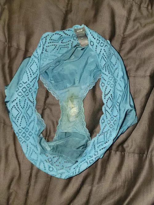 Wifes panties has her own cum, and two loads of mine dried - extra pics in comments by smalldickhubby2020