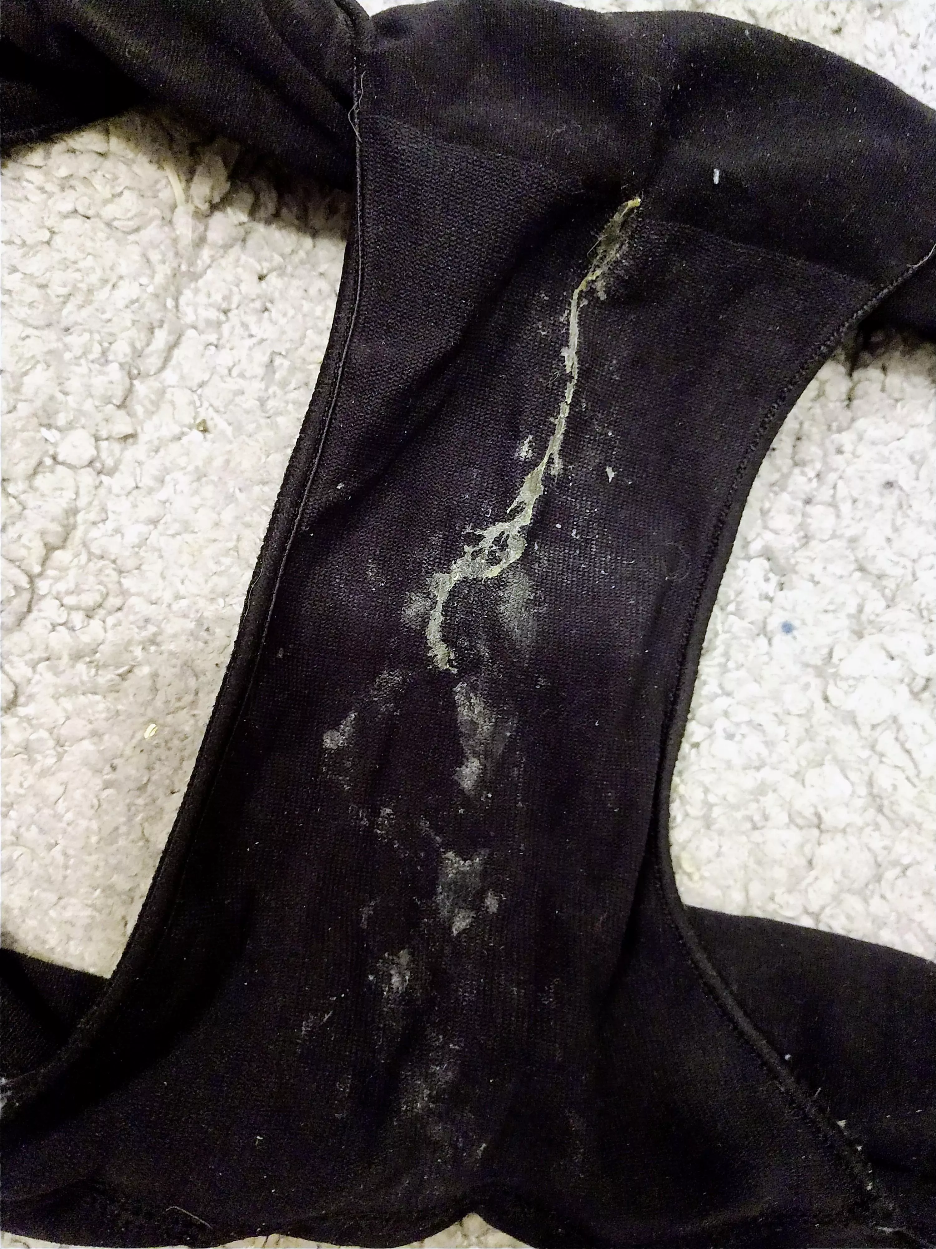 wife's panties with stringy wetness found on bathroom floor. posted by sabersky808