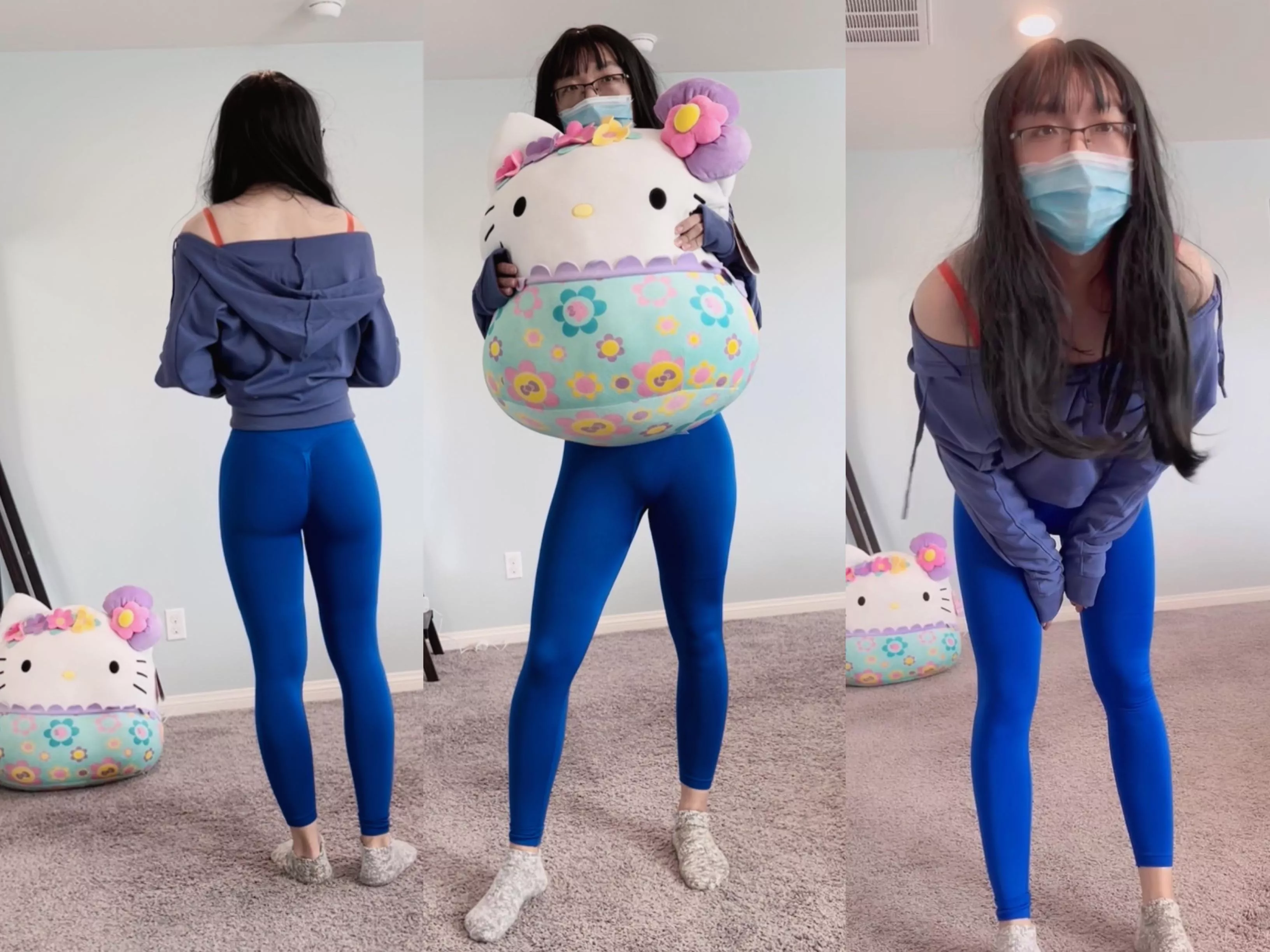 Wifey got me this cute plush hello kitty, it’s only fair I dress up in something cute in return haha ❤️❤️ posted by Telperienjzsn