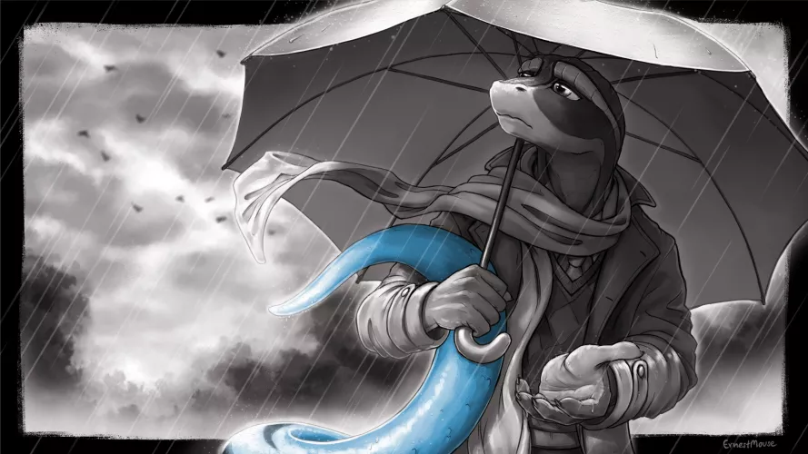 Will it never end? (A rainy day commission by me @Ernestmouse) by Clay_Road