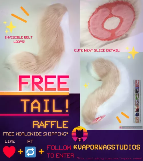 ~✨Win a FREE, BRAND-NEW FURSUIT TAIL! ✨~ (Twitter Raffle) All info in comments! ⬇️ by vaporwagstudios