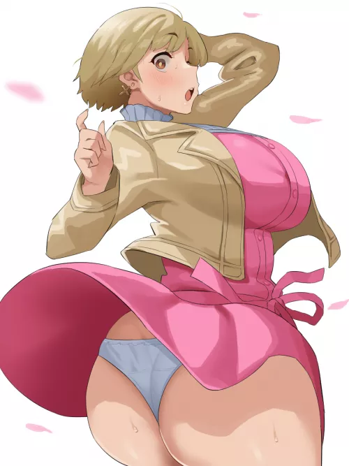 Wind blowing her skirt (@moro77kan) by A_Manatee