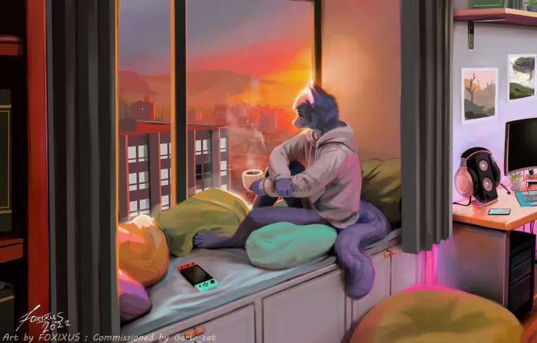 Window Scenery 🌇 (art by me, FoxixusArt on twitter) by FOXiXUS