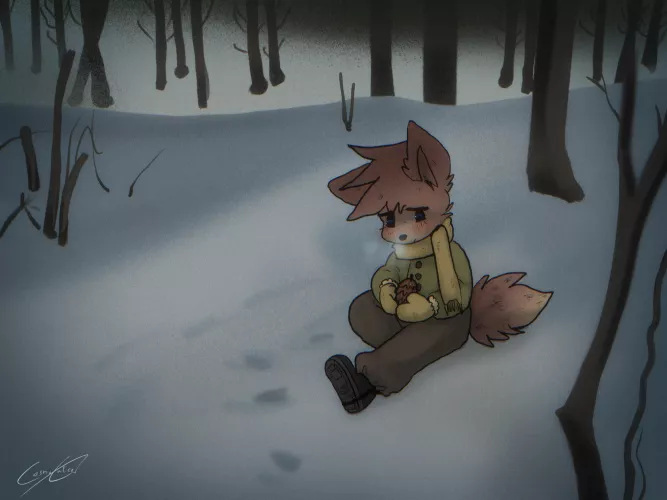 Winter Solemn (Art by me, @CosmoCalicoArt) by CosmoCalicoArt