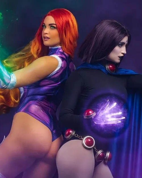 Witchy Brew as Raven and Danielle Denicola as Starfire by gruelly4