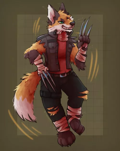 Wolverine but a fox! - Commission for fox_gazer on Twitter - Art by me!⚡ by OliTheWorm