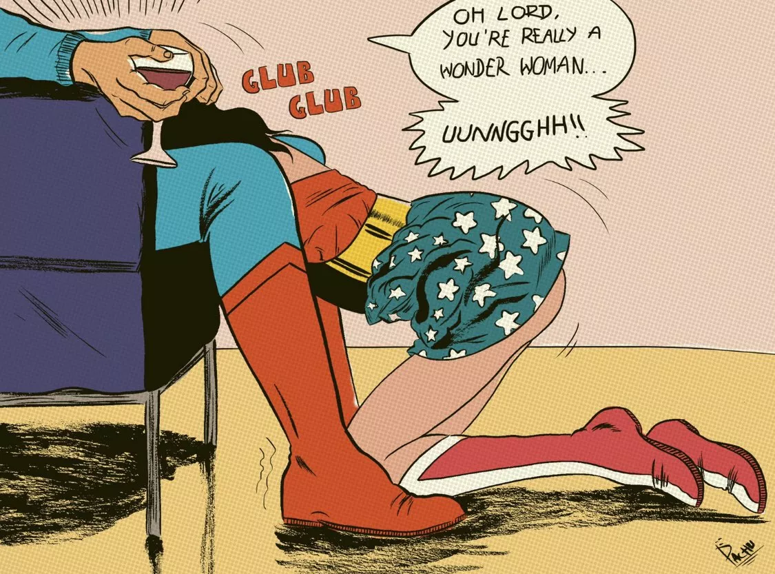 Wonder Woman giving head to Superman (Pachu M. Torres) [DC] posted by Large-Wheel-4181