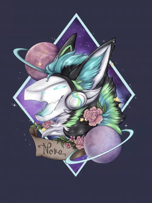 Wonderful art of my protogen, Nova! Art by @luckycat_creations on insta! by Rori_KittyCat