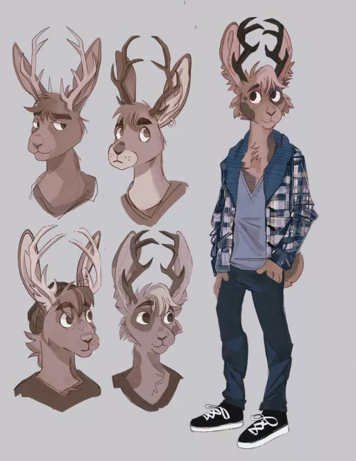 Work in progress of a fursona design commission! Worked in stages to develop the final look—- my commissions are opening again next month by ToadPeee