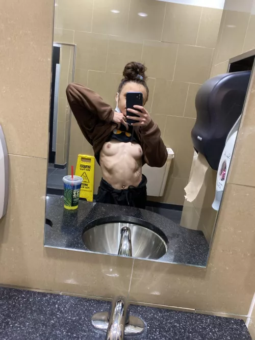 Work nude selfie lol by petitefreak13