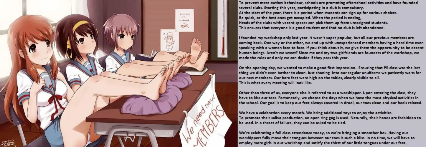 Workshop On Ritual Sensations Honouring Integral Peers. [Foot worship][school uniform][femdom][no sex] by red-ear-wolf