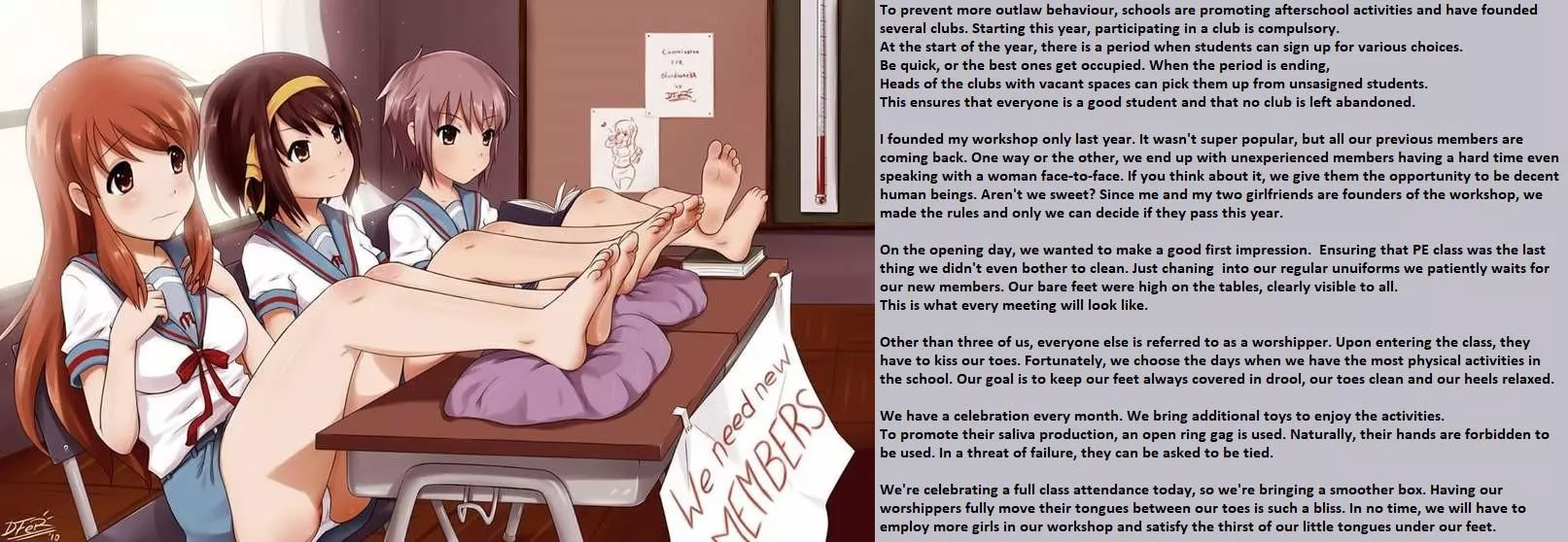 Workshop On Ritual Sensations Honouring Integral Peers. [Foot worship][school uniform][femdom][no sex] posted by red-ear-wolf