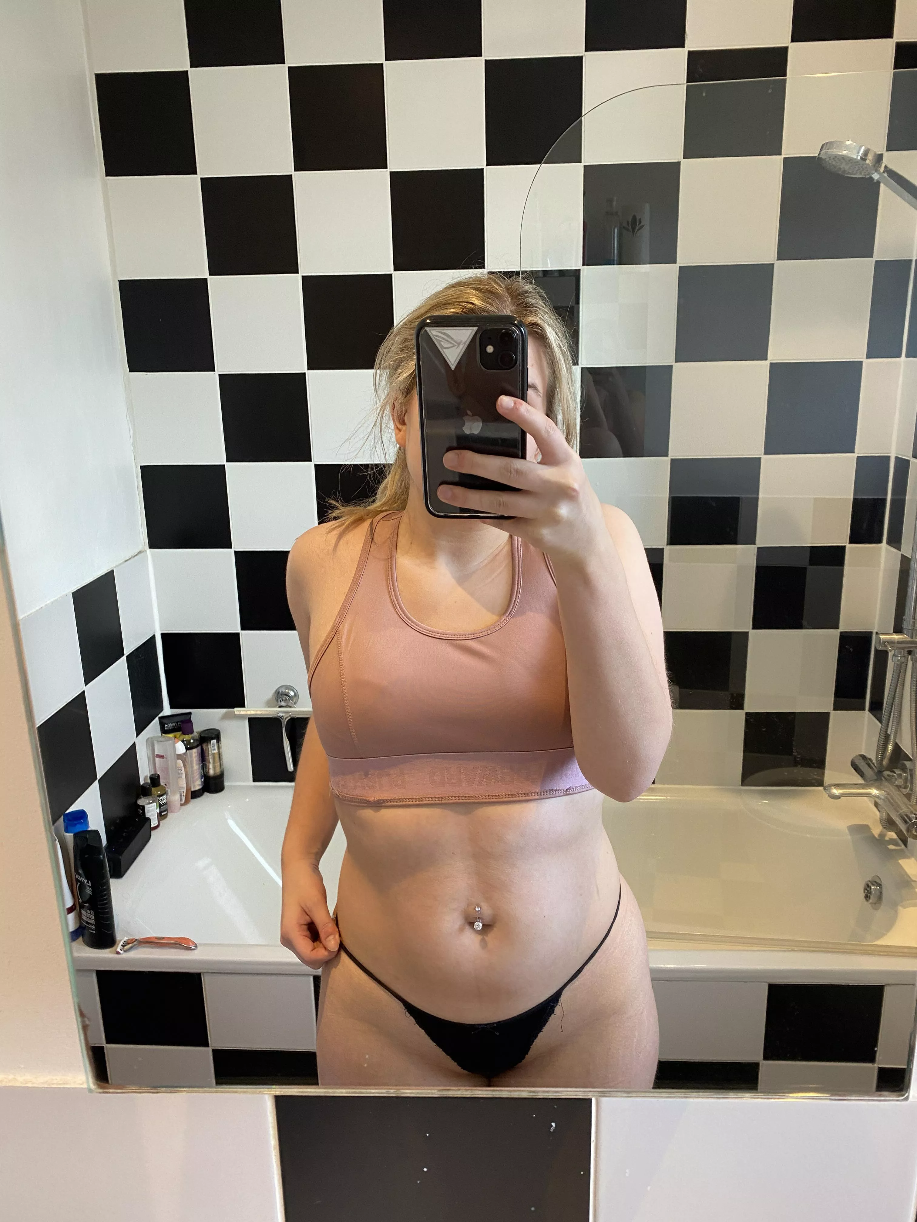 Would you give my tummy kisses? posted by dumbblondebimb0