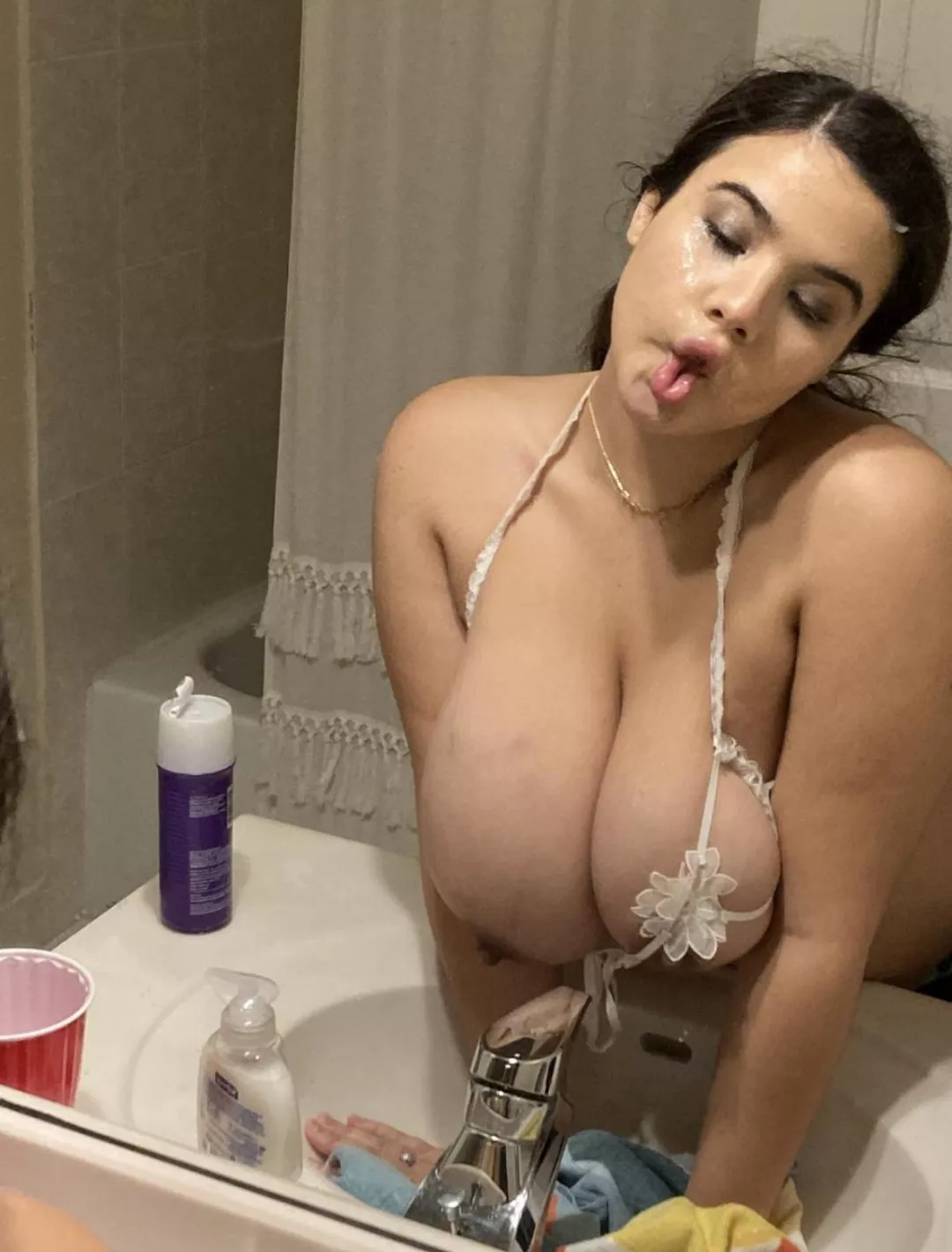 would you have came on my tits or my face? 😋🥺 F19 [OC] posted by Cutiepiekim27