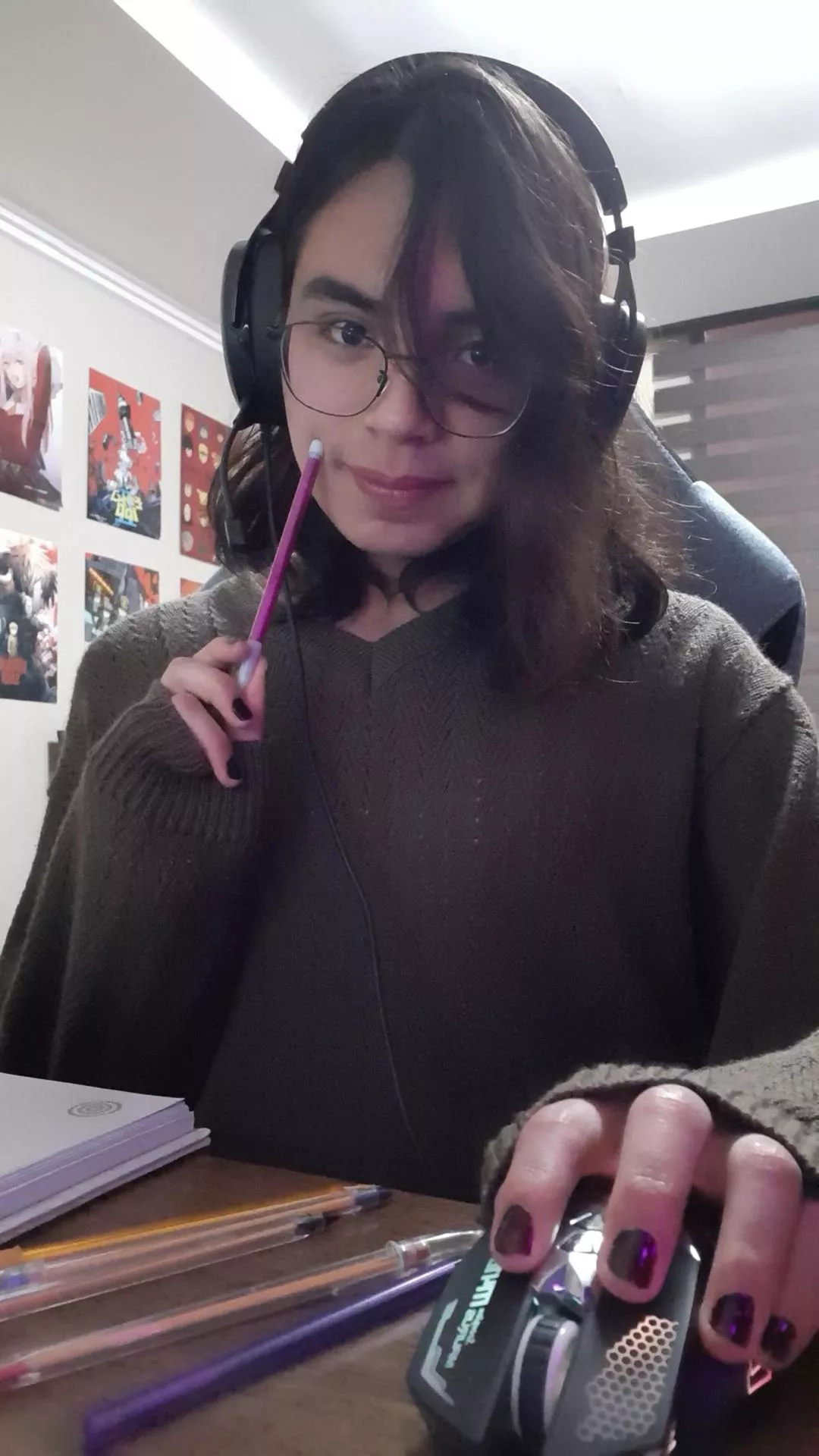 would you headpat me when I'm studying? 🥺 posted by niconitsu