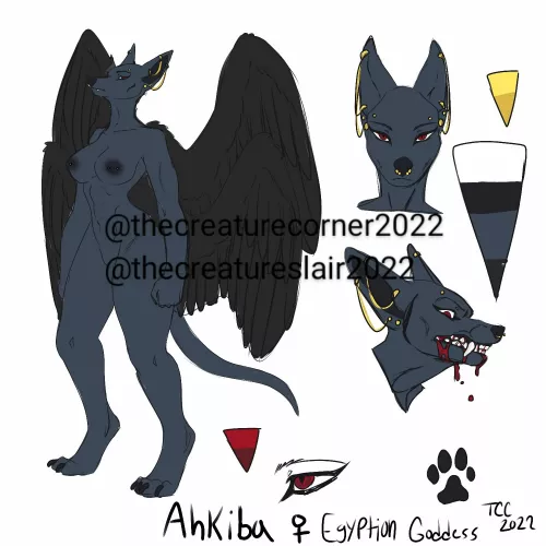 [X] My Egyptian Greyhound Goddess fursona[Art by me] by thecreaturecorner