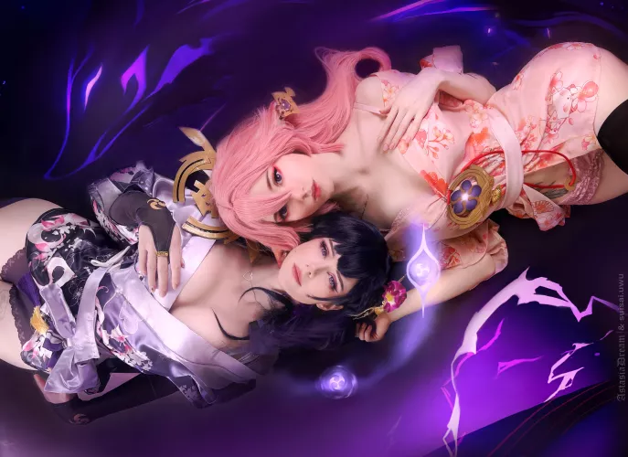 Yae and Ei from Genshin Impact by Astasiadream and Fraulein by AstasiaDream
