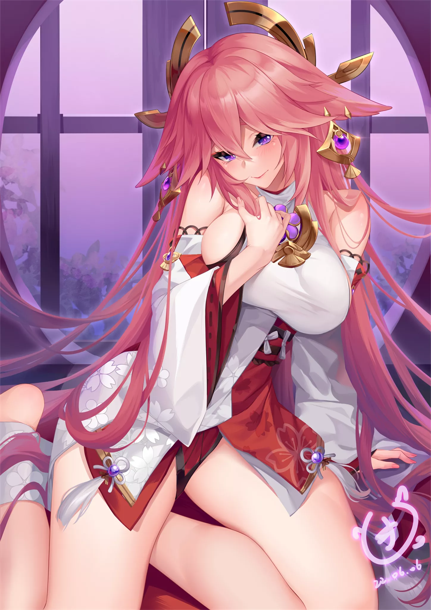 Yae in yokozuwari (0_yatsu) [Genshin Impact] posted by elegantloveglimmer