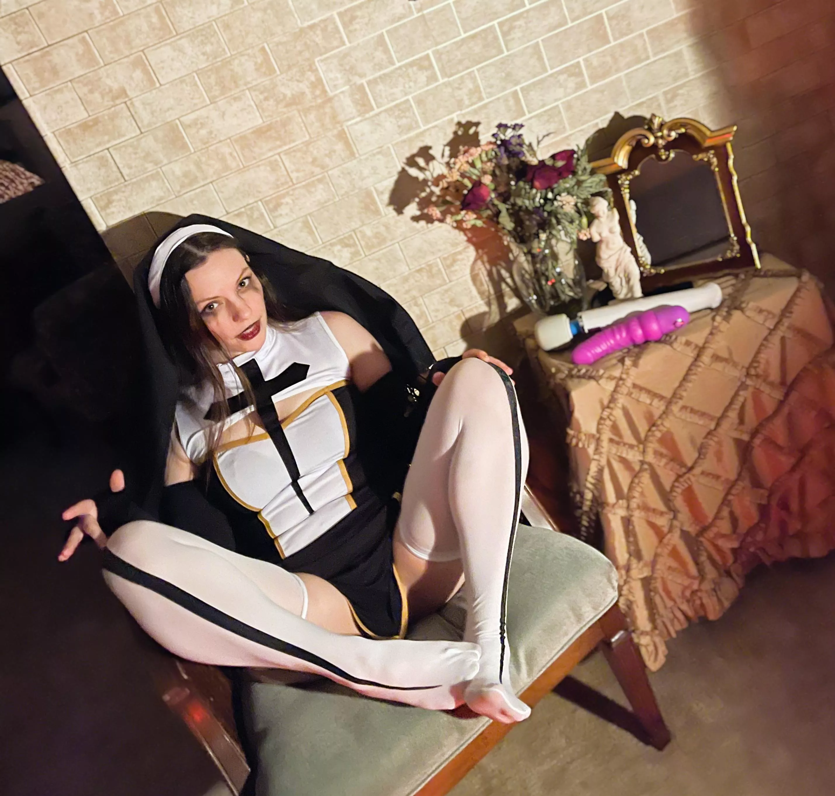 Y’all like my Nun cosplay? 🖤 posted by DiligentAnxiety1872