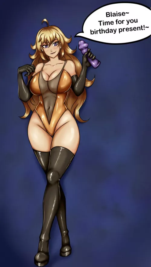 Yang gives Blake a birthday gift [Kyunamaori] by Lakas1236547