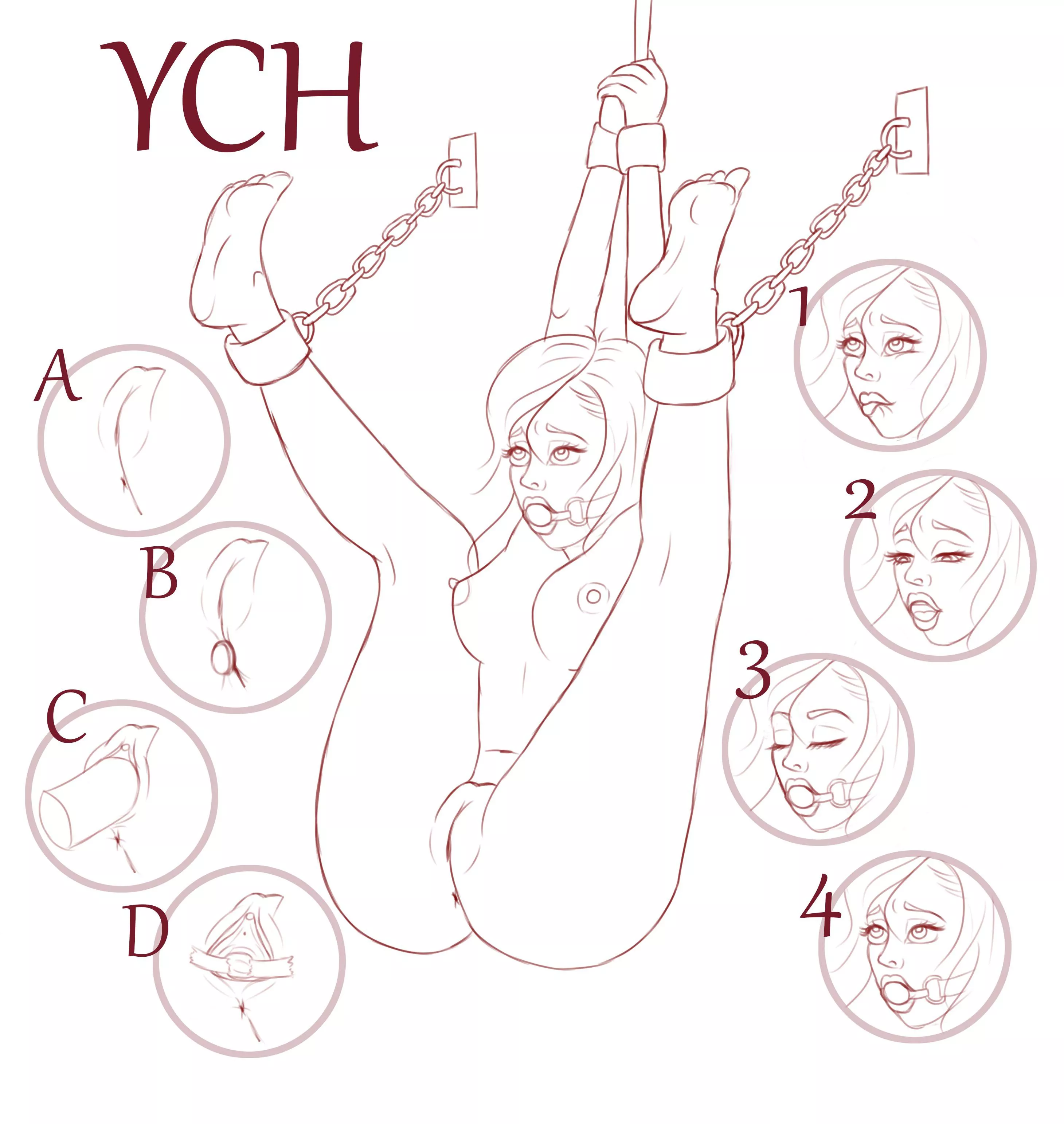 YCH €45! Choose between face and genital options (eg. A1) Finished piece to be rendered in full colour with shading. Dm for more info or to order! posted by zaffrin