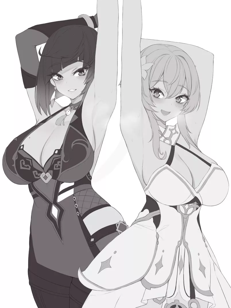 Yelan and Lumine [Genshin Impact] posted by konosubaa002