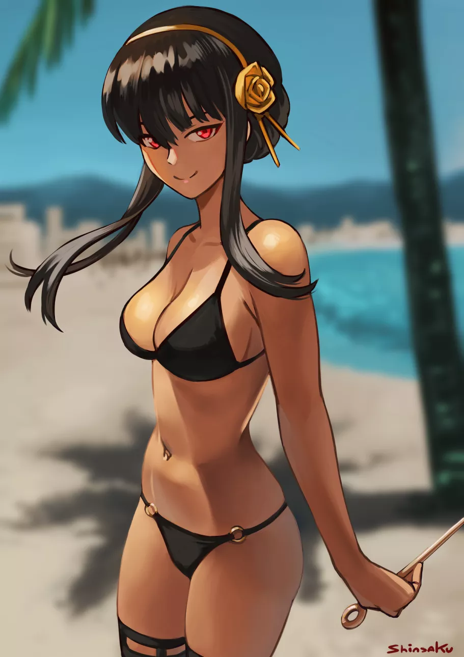Yor at the beach [Spy x Family] posted by Fertilefairy