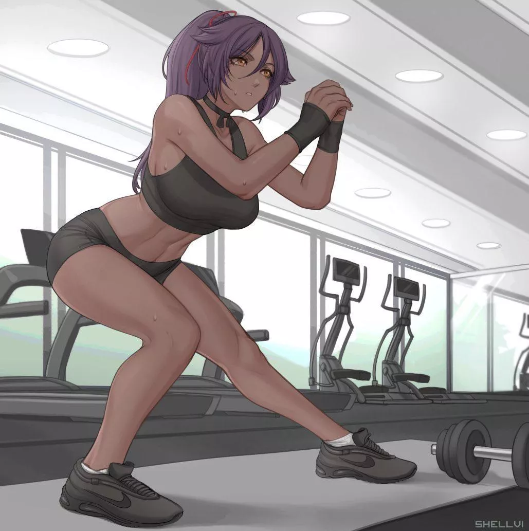 Yoruichi at the gym ( Shellvi) posted by Elino03