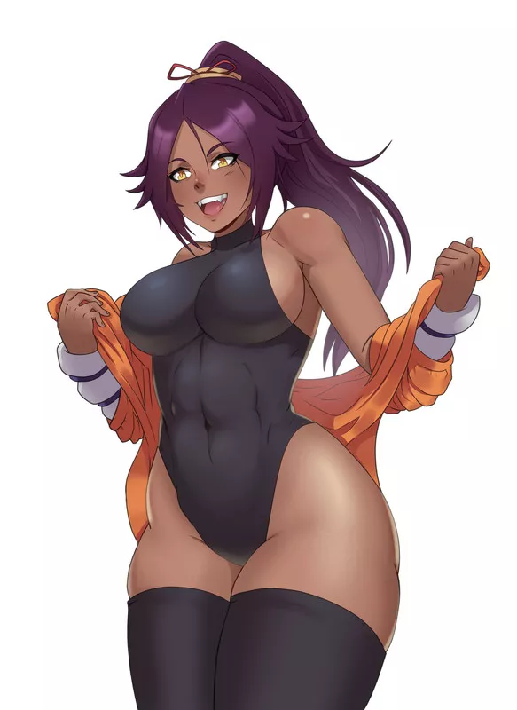 Yoruichi Stripping (SuketchiDan) posted by Mysterious-Craft-476