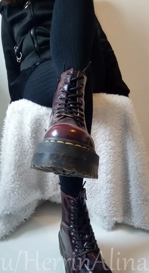 you are here to lick my boots clean. remember that!!! [domme] by HerrinAlina