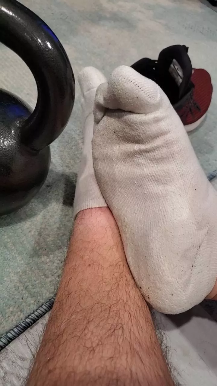 You can actually see how saturated with sweat my socks were after my workout. posted by Sckb4u