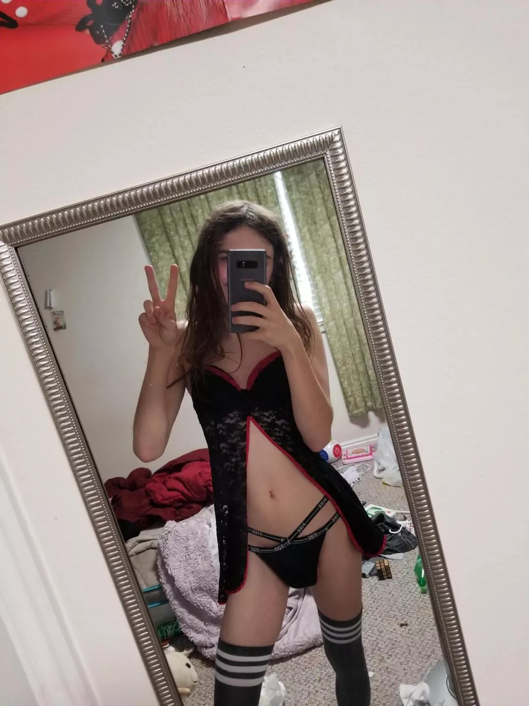 you come home from a night of drinking and aee your stepson dressed like this. what do you do? posted by cock_inhaler_69