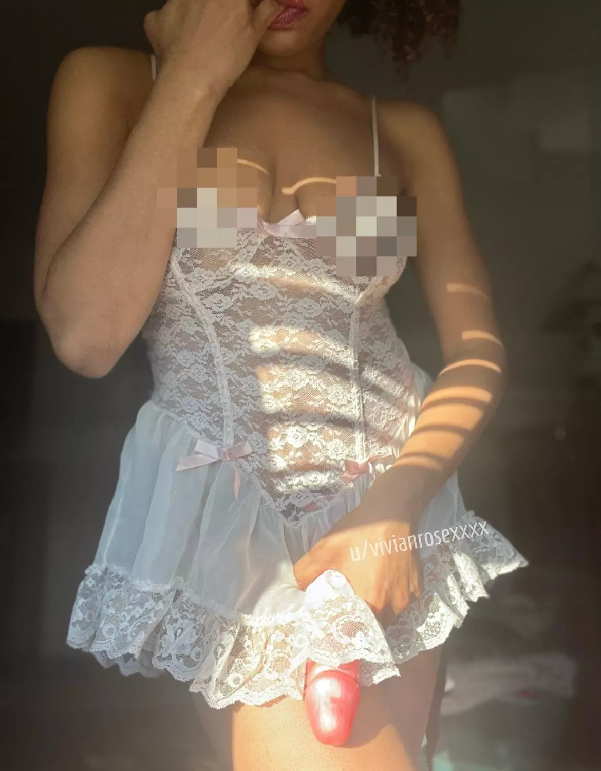 you know what's under this dress? I may be in pretty lace but that doesn't mean it's all sweetness posted by vivianrosexxxx