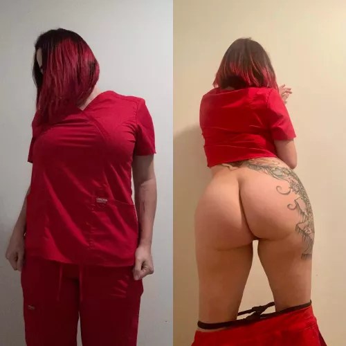 You never know what a nurse is hiding in her scrubs! by toraodyne