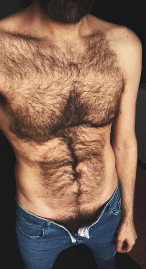 You never know what's hiding under a man's clothes, like a lot of fur and a big ol' dick... by jerseyjaxoff