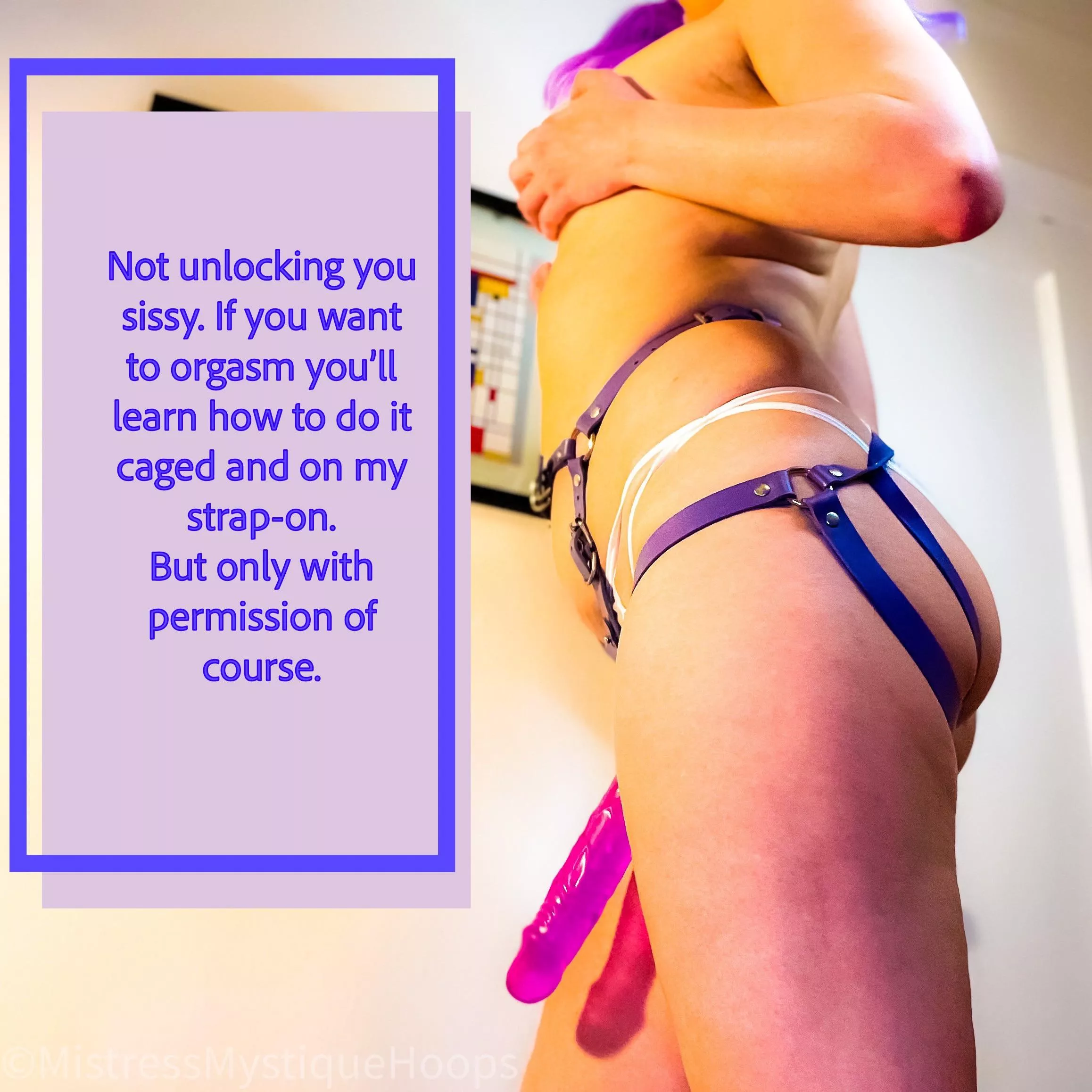 Your little clitty belongs locked up for good 💜😈💜 posted by MistressMystiqueHoop