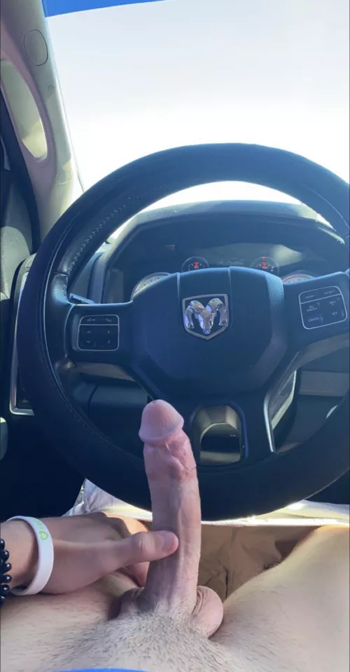 Your Uber pulls up with his big cock out like this, wyd? by collegeboyjack