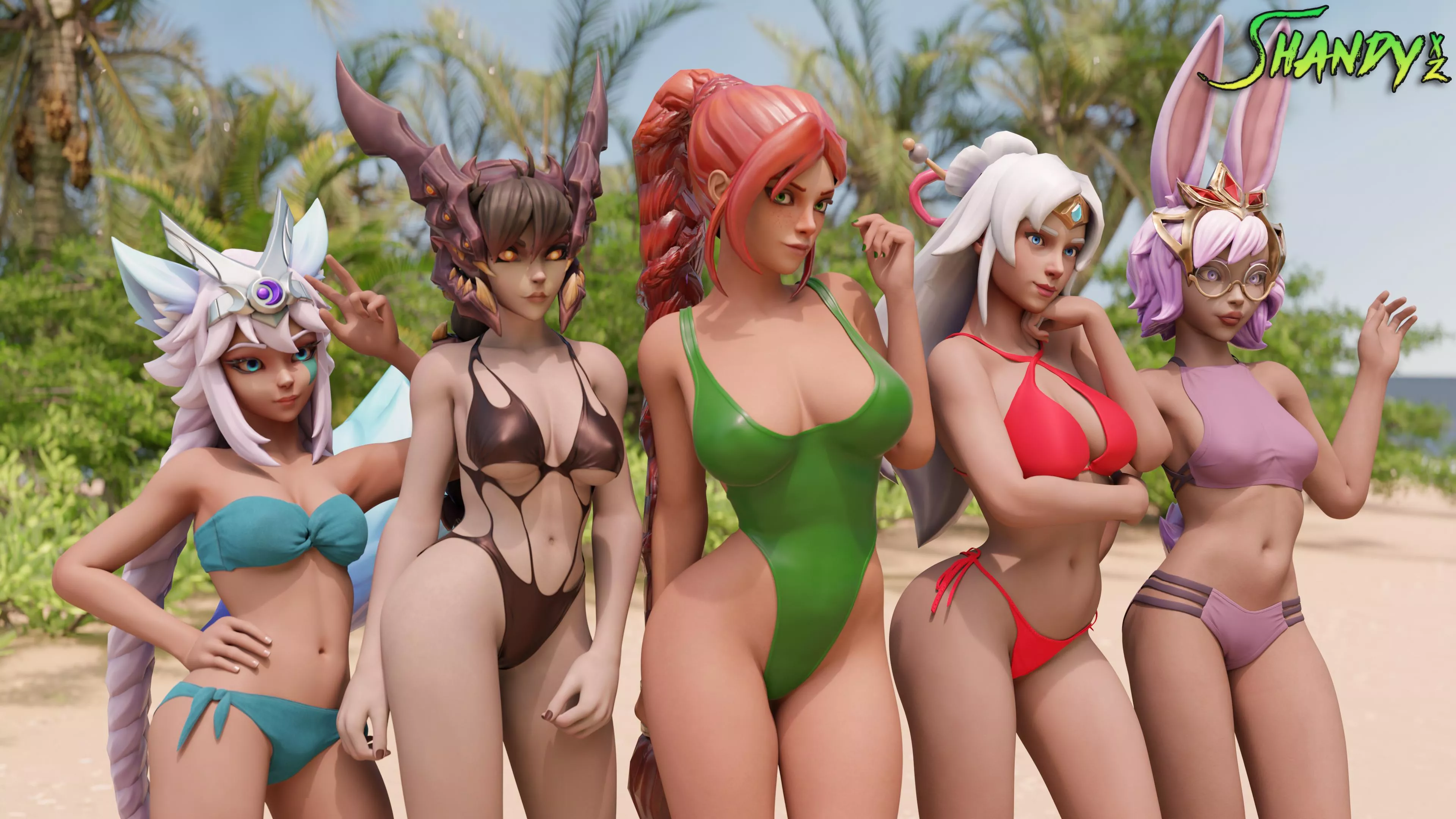 Your waifus on the beach posted by shandy1905